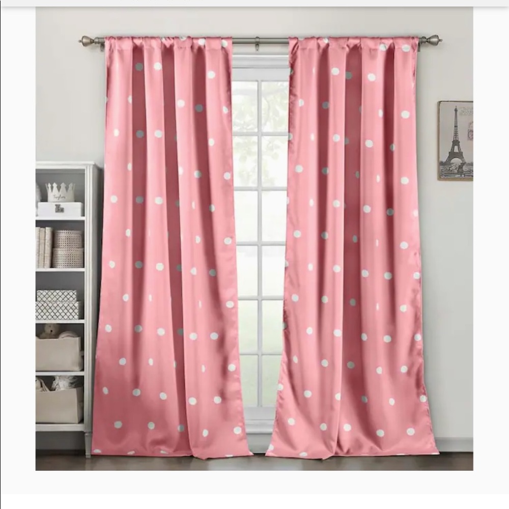 Duck River Textile 84in  Pink Polyester Lined Rod Pocket Curtain Panel Pair New